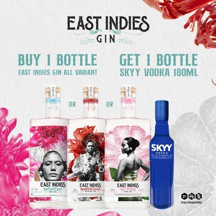 East Indies Gin Buy 1 Bottle & 1 Bottle Skyy Vodka 180ml