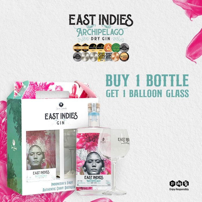 East Indies Archipelago Dry Gin Buy 1 get 1 Balloon Glass