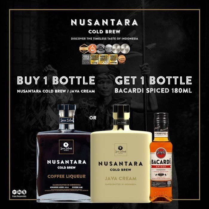 Nusantara Cold Brew (NCB/JAVA) Buy 1 Bottle Get 1 Bacardi Spiced 180ml