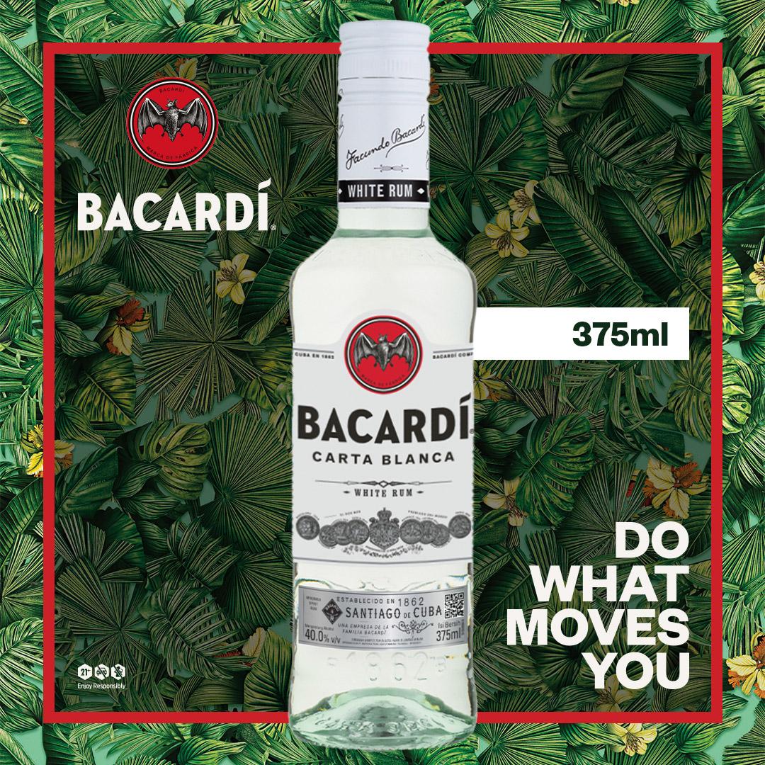 Bacardi Carta Blanca 375ml Buy 1 Bottle Get 1 Malabar Mixers